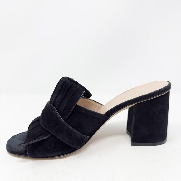 Gucci GG Marmont Black Suede Fringe Mules Sandals Size 37 - Picture 5 of 9